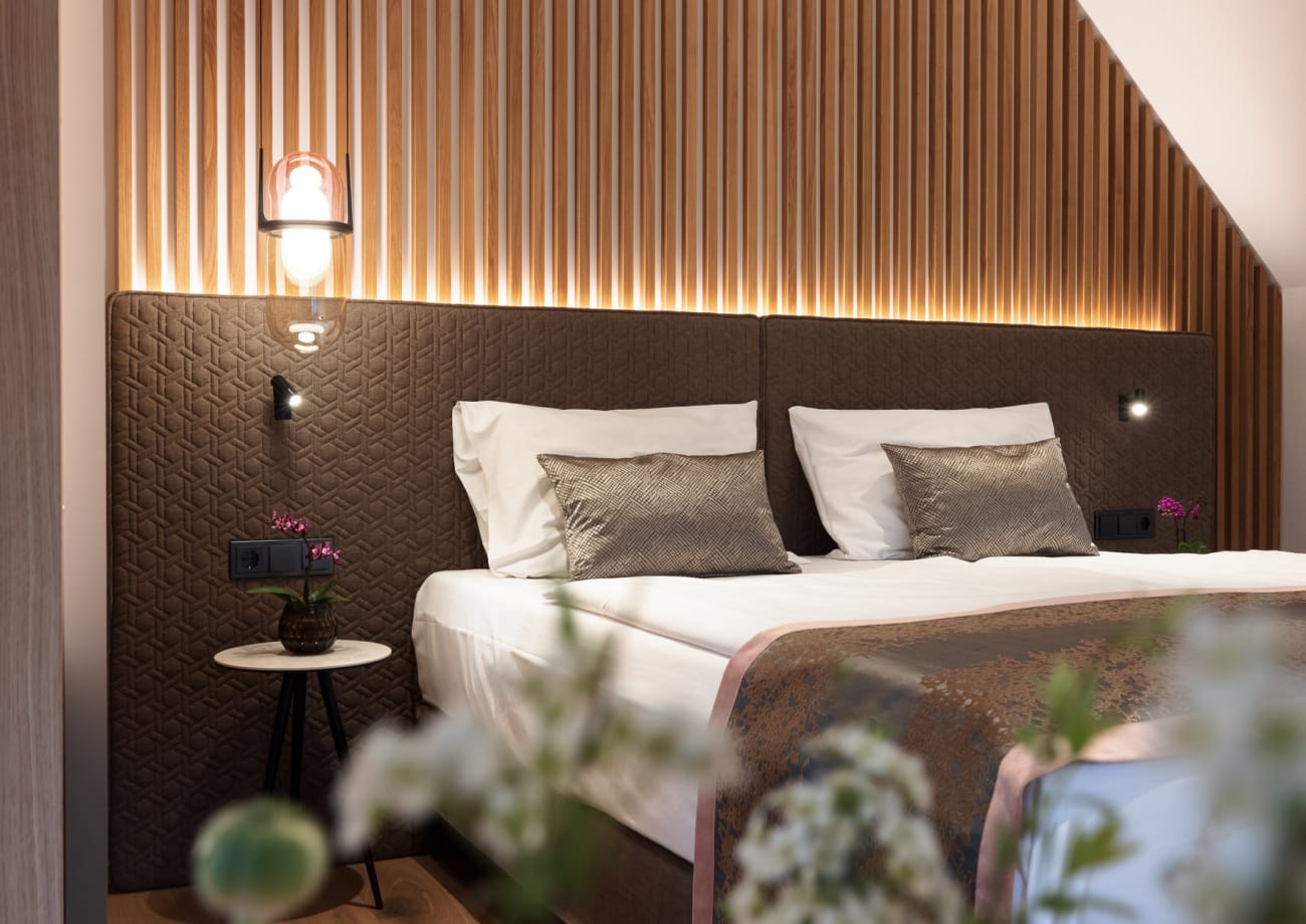 Betthaupt in der Weinbergsuite