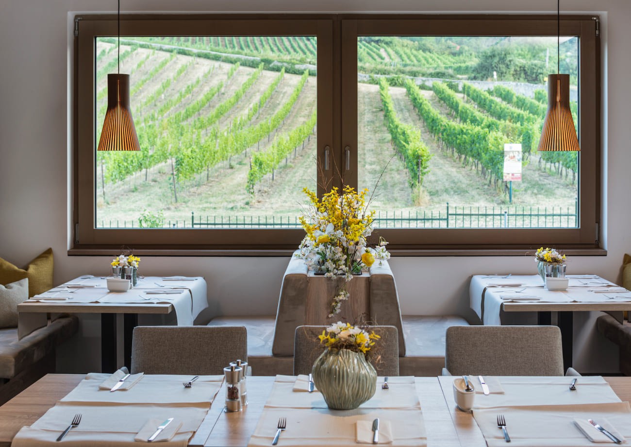 Frühstücksraum im Hotel Turmhof in Niederösterreich